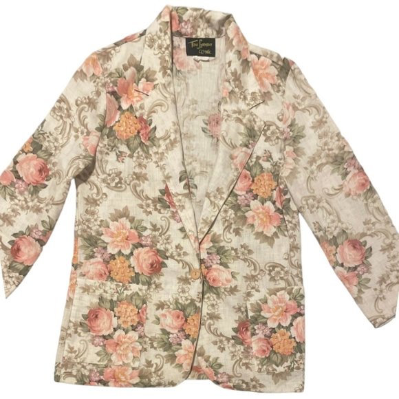 Toni Garment For CC Magic All Over Floral Print Blazer S/M - Picture 1 of 5